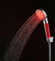 Capteur de température hydroélectrique haute pression contrôle puissance changement de couleur led poignée éclairée pommeau de douche de salle de bain