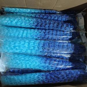 20 pouces <span class=keywords><strong>Afro</strong></span> Kinky Curly Crochet Cheveux Brésiliens Tresse de cheveux en vrac pour extension de cheveux synthétiques - Product Image 4