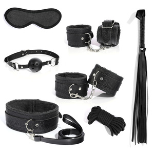 Vente en gros d'équipement de bondage BDSM pour adultes, 7 ensembles de masques pour les yeux pour hommes et femmes, fouet à boule buccale, sangle de retenue des pieds en cuir, jouets sexuels - Product Image 2
