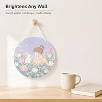 Acryl hangend bord houten deurplaat 7,9 inch ronde plaquette transparant acryl bord decor