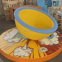 Kursi Putar Anak Model Mangkuk/UFO Anti-Terguling Anti-Selip untuk Taman Komunitas