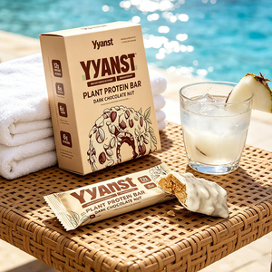 Barre protéinée végétale au chocolat noir et aux noix avec céréales complètes pour un mode de vie sain et une nutrition quotidienne, marque privée OEM - Product Image 4