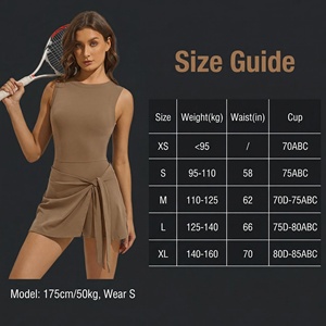 Vestido Deportivo Elástico en Cuatro Direcciones con Control de Abdomen, Transpirable, de Secado Rápido, Ecológico, Ajuste Ceñido, Ropa Deportiva para Yoga y Tenis - Product Image 4