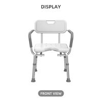 Chaise de douche durable avec accoudoirs semi-fermés robustes et siège de bain à découpe en U pour un lavage pratique en zone privée pour les seniors