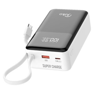 Batterie externe <span class=keywords><strong>30000mAh</strong></span> PD <span class=keywords><strong>45W</strong></span> à charge rapide avec câble Type-C intégré pour ordinateur portable et tablette - Product Image 1