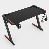 Bureau de jeu pour ordinateur en métal pliable et extensible en forme de L avec LED RGB, rouge et noir, pour la maison, le bureau et l'école, vente en gros