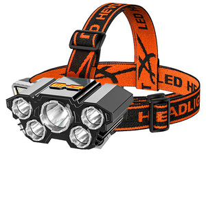 USB có thể sạc lại siêu sáng <span class=keywords><strong>LED</strong></span> thợ mỏ của đèn pin năm đèn pha PVC cơ thể AAA pin từ xa gắn trên đầu IP44 cho câu cá - Product Image 1