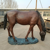 Sculpture de cheval en bronze coulé sur mesure, faite à la main, moderne, pour l'extérieur, le jardin, les entrées de villas et les centres commerciaux