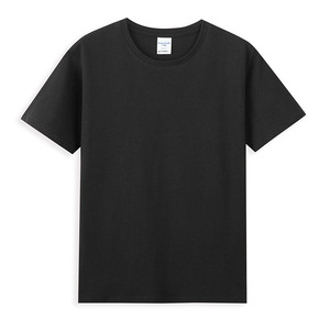 Camiseta Negra de Algodón Grueso de 240 g, Cuello Redondo, Manga Corta, Ropa Casual para Hombre - Product Image 1