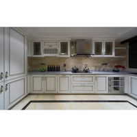Meuble de cuisine modulaire complet en bois massif laqué, écologique, avec crédence, glissières de tiroir et panier, design moderne