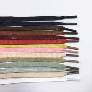 Pasokan pabrik tali sepatu lilin datar katun multiwarna lebar 6mm dengan ujung plastik untuk fitur cetak sepatu kulit - Product Image 2