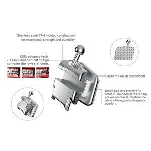 Produk perlengkapan gigi lainnya braket logam ortodontik braket logam bondental standar Roth 0.022 kawat gigi Self-ligating - Product Image 3