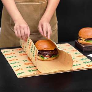 Food Grade PE Coated Greaseproof Waterproof Burger Sandwich Hot Dog <b>Wrapping</b> <b>Paper</b> for Pizza Cake Fast Food Wholesale - Product Image 4