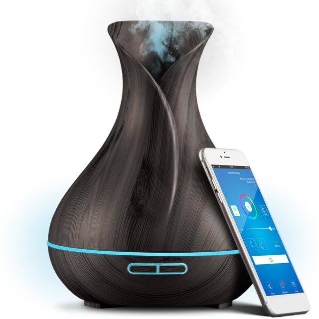Aromacare ODM OEM Ultrasonic Humidifier Aromatherapy Essential Oil Wood Grain Aroma Diffuser 400ml