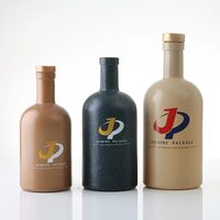 Bouteilles de Vin en Verre Dépoli Vides 200ml 500ml, Flacon de Rangement Vide pour Liqueur, Spiritueux, Vodka, Gin, Rhum, Jus, Whisky avec Bouchon en Bois