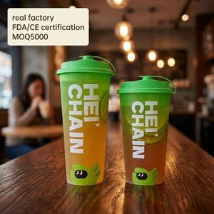 Vasos de Té Desechables de PP de 90 mm de Diámetro, Impresión UV, Moldeados por Inyección, para Tiendas de Té con Leche, Vasos con Logotipo Personalizable - Product Image 1