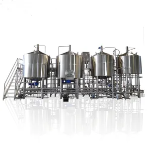 澳大利亚微型啤酒厂2500L 20BBL不锈钢蒸汽加热4容器啤酒厂自动酿造设备天泰生啤酒系统