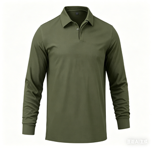 <span class=keywords><strong>Polo</strong></span> a Maniche Lunghe da Uomo di Alta Qualità per l'Autunno, Taglia Regolare e Oversize, 200g Poliestere Cotone, Bottoni, Uniforme Personalizzabile - Product Image 3