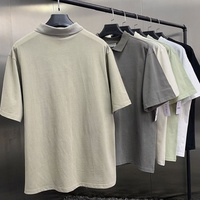 Summer New Streetwear 100% Cotton Unisex Plain Oversized Polo T Shirt Half Sleeve Turn Down Collar Plus Size Mens Polo Shirt