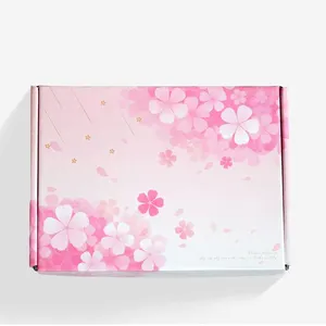 Personalized Fancy Paper Flower Roses Shipping Boxes Popular Square Mailer Box Carton De Papel Kraft Tapa Transparente