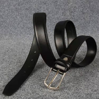 Ceinture décontractée en cuir véritable de haute qualité, boucle ardillon en alliage, noire, confortable, pour costume d'affaires – Meilleure vente