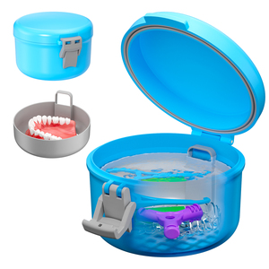 Boîte de rangement pour prothèses dentaires, ronde, monocouche, étanche, portable, pour protège-<span class=keywords><strong>dents</strong></span>, aligneurs orthodontiques pour adultes - Product Image 2