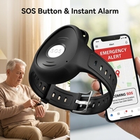Mini localisateur GPS en temps réel, bracelet d'alerte pour personnes âgées avec alerte de chute, bouton de panique, communication bidirectionnelle