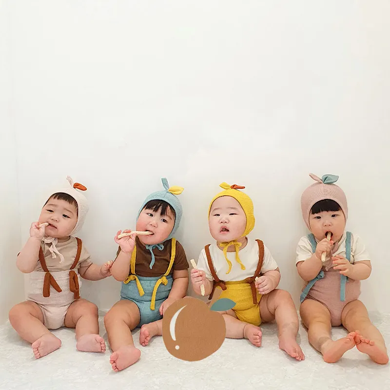 Sevimli pamuk bebek giysileri set toptan yenidoğan erkek bebek kız giyim setleri yaz kız kıyafet seti