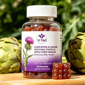Gomitas para Limpiar y Desintoxicar el Hígado, Cardo Mariano Premium con Vinagre de Sidra de Manzana y Alcachofa, Apoya la Salud del Hígado, 60 Gomitas - Product Image 1