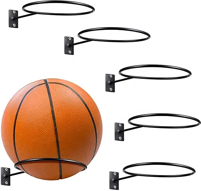 Prateleira para basquete, círculo para exibição, armazenamento parede, suporte de bola de metal para esportes