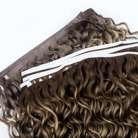 Extensions de cheveux russes en bande adhésive, 100% naturels, en cheveux humains russes, avec trame pleine en PU, invisibles, longues et brutes