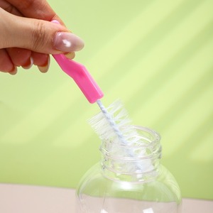 Brosse de nettoyage de bouteilles avec crochet, poils en nylon, pour biberon, bouteille pour animaux de compagnie, petit récipient, matériau PP, multicolore - Product Image 3