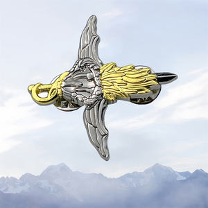 Épinglette de revers souple en métal émaillé pour femme, motif Aile <span class=keywords><strong>d</strong></span>'étoile avec ancre, Vietnam, avec placage <span class=keywords><strong>or</strong></span>, logo 3D - Product Image 6