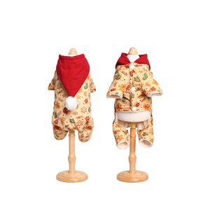 Cute Printed Pet Coat Off White Polyester Cotton Autumn Winter Dog <b>Cat</b> <b>Christmas</b> <b>Outfit</b> - Product Image 2