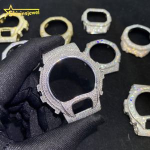 全6スタイル ファイン アイスアウト カスタム ジュエリー コレクション 925 シルバー ケース ヒップホップ モアッサナイト ダイヤモンド DW6900 GA2100 ウォッチ アクセサリー ベゼル - Product Image 6