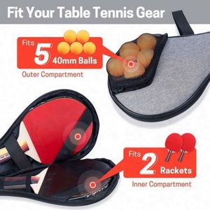 กระเป๋าใส่ไม้ปิงปองแบบพกพา กันน้ำ สำหรับเดินทางเล่นกีฬา ใส่ไม้ปิงปองได้ 2 อัน และลูกปิงปองได้ 5 ลูก - Product Image 3
