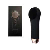 Brosse nettoyante faciale en silicone souple 2-en-1 et appareil exfoliant ultrasonique pour un nettoyage en profondeur des pores et une meilleure absorption des sérums
