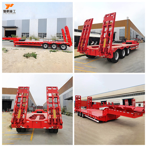 Remorques de camion en acier de haute qualité à 3 ou 4 essieux, semi-remorques à plateau surbaissé à <span class=keywords><strong>vendre</strong></span>, châssis de conteneur, chargeur, remorque à plateau surbaissé - Product Image 2