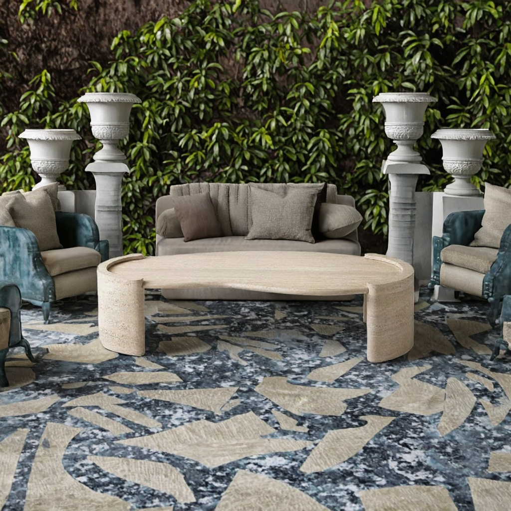 HZX Customized Polished Travertine Coffee & Dining Table Modern