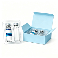 Boîte en papier cosmétique personnalisée, écologique, recyclable, portable, avec revêtement de lamination, pour flacons de peptides de 2 ml, 3 ml, 5 ml, 10 ml (lot de 2)