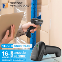 Lector de Códigos de Barras Inalámbrico Xincode, Escáner de Códigos QR 1D y 2D, Pistola de Precios para Supermercado, Escáner de Cheques