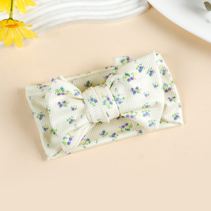Diadema Ancha con Lazo para Bebé, Estampado Floral, Elástica y Suave, Turbante para Bebé, Bandas Elásticas para el Cabello de Bebés, Accesorios para el Cabello de Recién Nacidos - Product Image 6