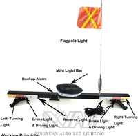 Nouvelle barre lumineuse d'avertissement LED multifonctionnelle intégrée pour zone minière avec lumière de mât de drapeau