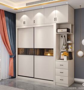<span class=keywords><strong>Armoire</strong></span> au design moderne <span class=keywords><strong>avec</strong></span> coiffeuse, portes coulissantes en MDF, espace de suspension, écologique, assemblée, pour chambre de villa - Product Image 5