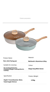 <span class=keywords><strong>Wok</strong></span> de Lujo de 28 cm, Fundido a Presión, con Mango de Baquelita, Elegante Sartén de Color Combinable, Diseño Ecológico - Product Image 6