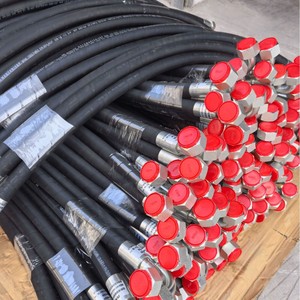 Ensemble de tuyaux haute pression en caoutchouc tressé avec fil d'acier, sur mesure, 6 10 1 2 noir, pour machines et véhicules d'ingénierie - Product Image 1
