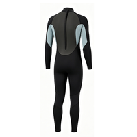 Wetsuit Pria 3mm Neoprene Bernapas, Full Zip dengan Logo Depan dan Pelindung Lutut, Desain Blok Warna (Grosir)