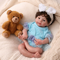 Poupée bébé en silicone platine souple de 18 pouces avec cheveux bouclés, imperméable, pour le bain, articulations mobiles, ensemble d'accessoires pour filles
