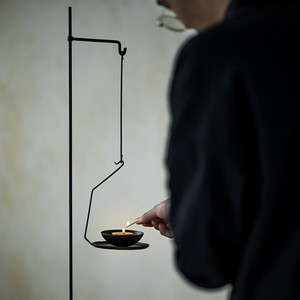 Candelabro de hierro inspirado en el estilo Zen, hecho a mano, de hierro forjado, adorno decorativo para sala de té, para decoración del hogar - Product Image 3