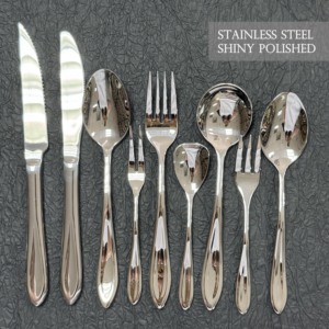 Đức chất lượng nặng thép không gỉ rắn bạc thiết lập dao kéo cao cấp Nhà Flatware hoàn chỉnh nhà hàng bảng muỗng dĩa - Product Image 2